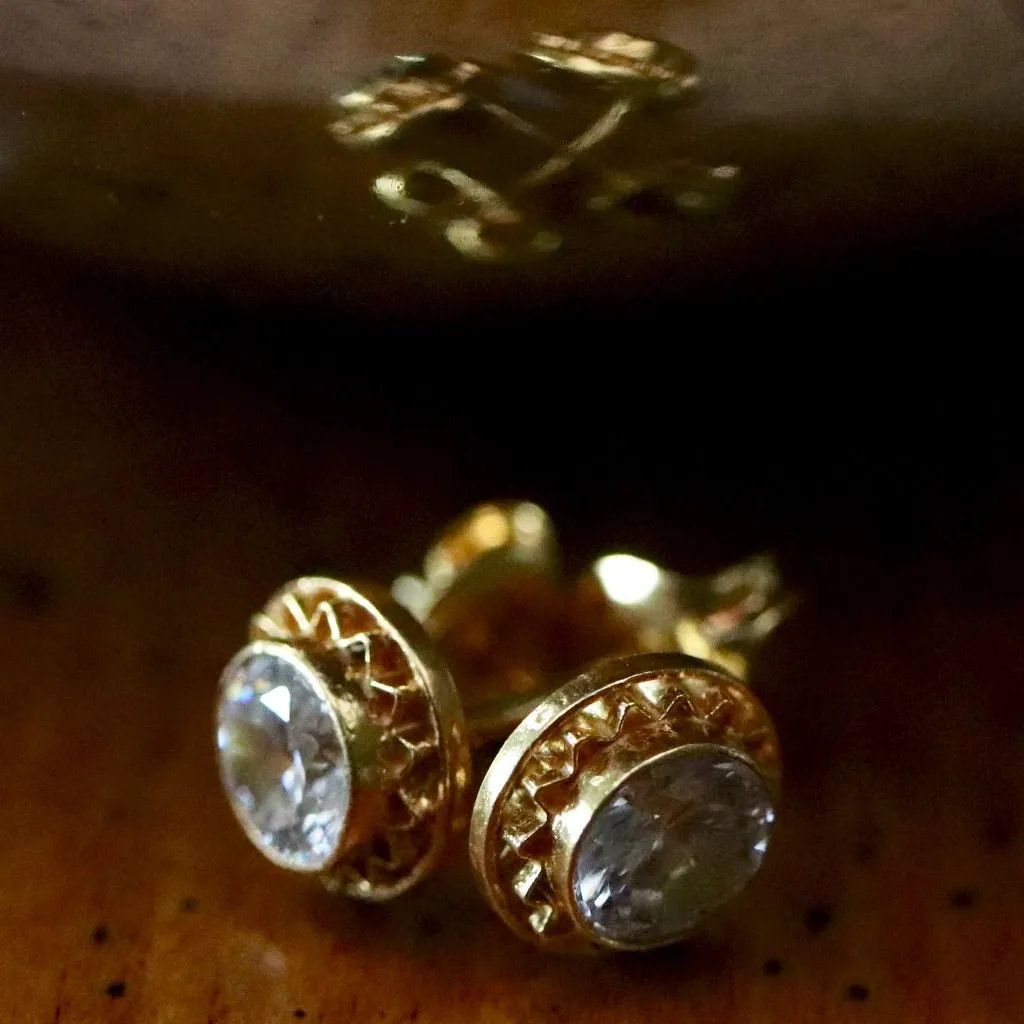 Openwork Cubic Zirconia Stud Earrings