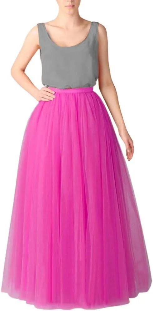Pleated Tulle Skirts for Women Midi Length Womens Pleated Princess Mesh Skirt Adult Dark Purple Tulle Skirt for