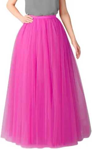 Pleated Tulle Skirts for Women Midi Length Womens Pleated Princess Mesh Skirt Adult Dark Purple Tulle Skirt for