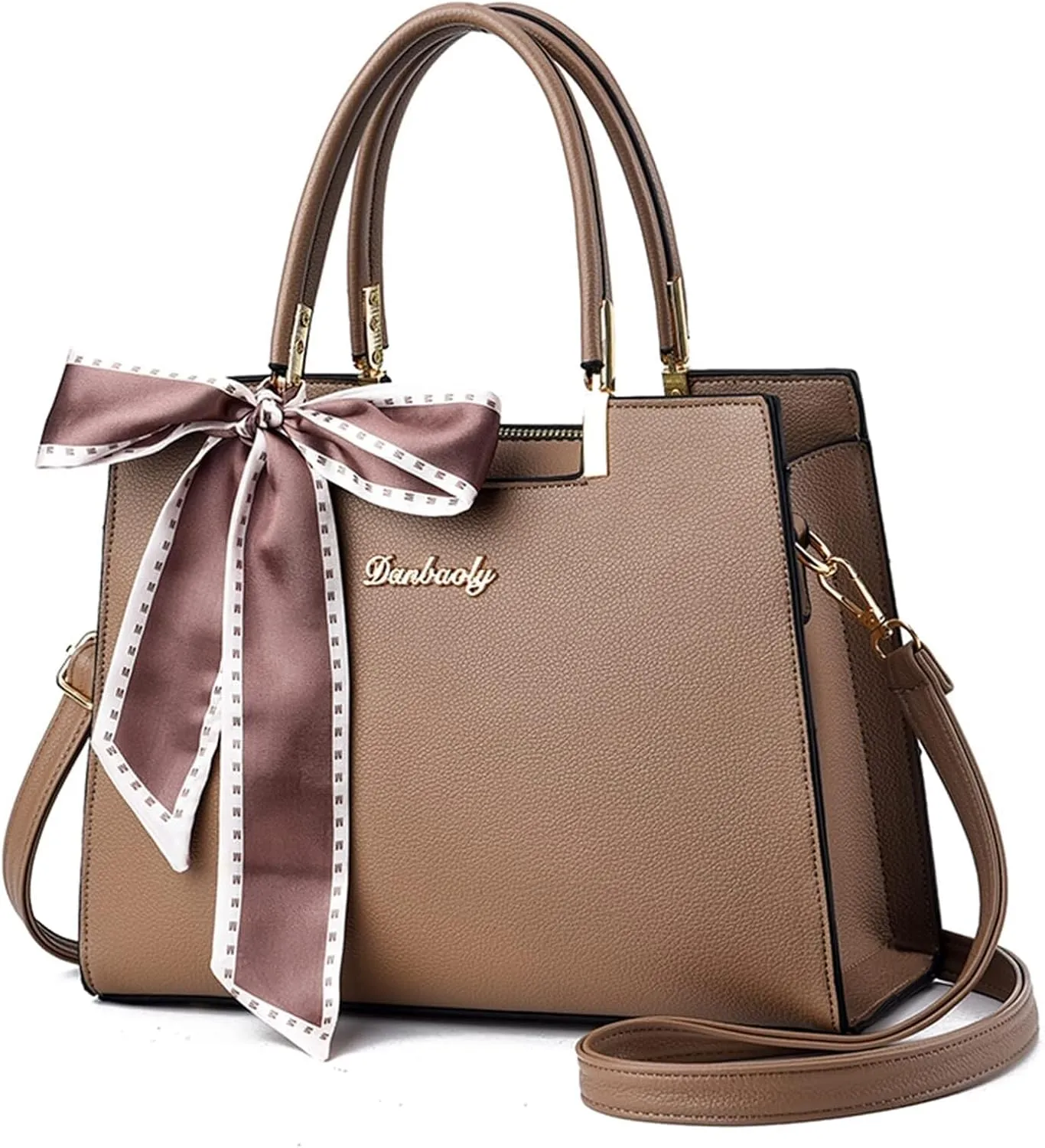 PU Leather Shoulder Womens Lightweight Top Handle Crossbody Messenger for Work Travel Roomy Fashion Totes Handbag