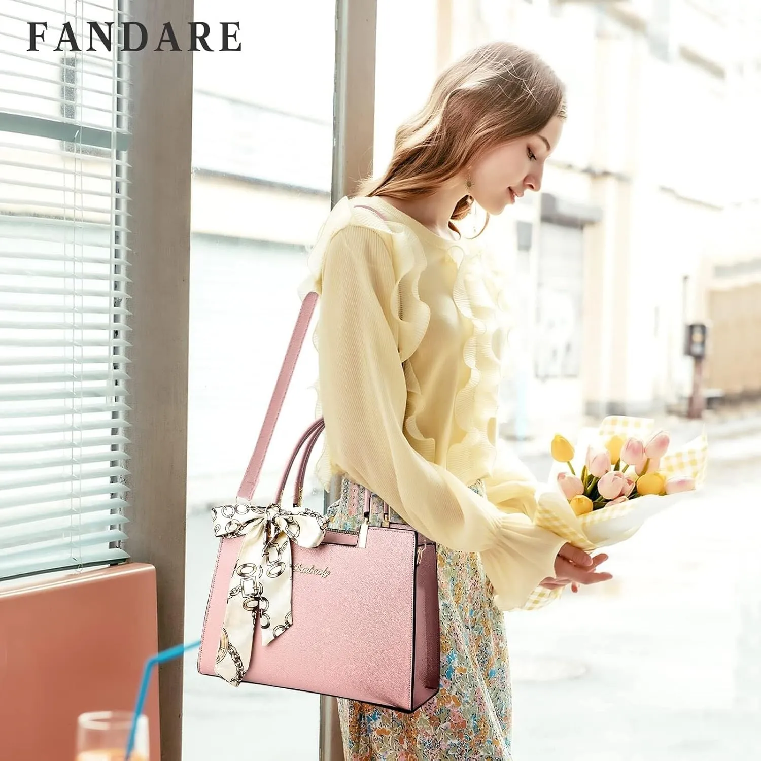 PU Leather Shoulder Womens Lightweight Top Handle Crossbody Messenger for Work Travel Roomy Fashion Totes Handbag