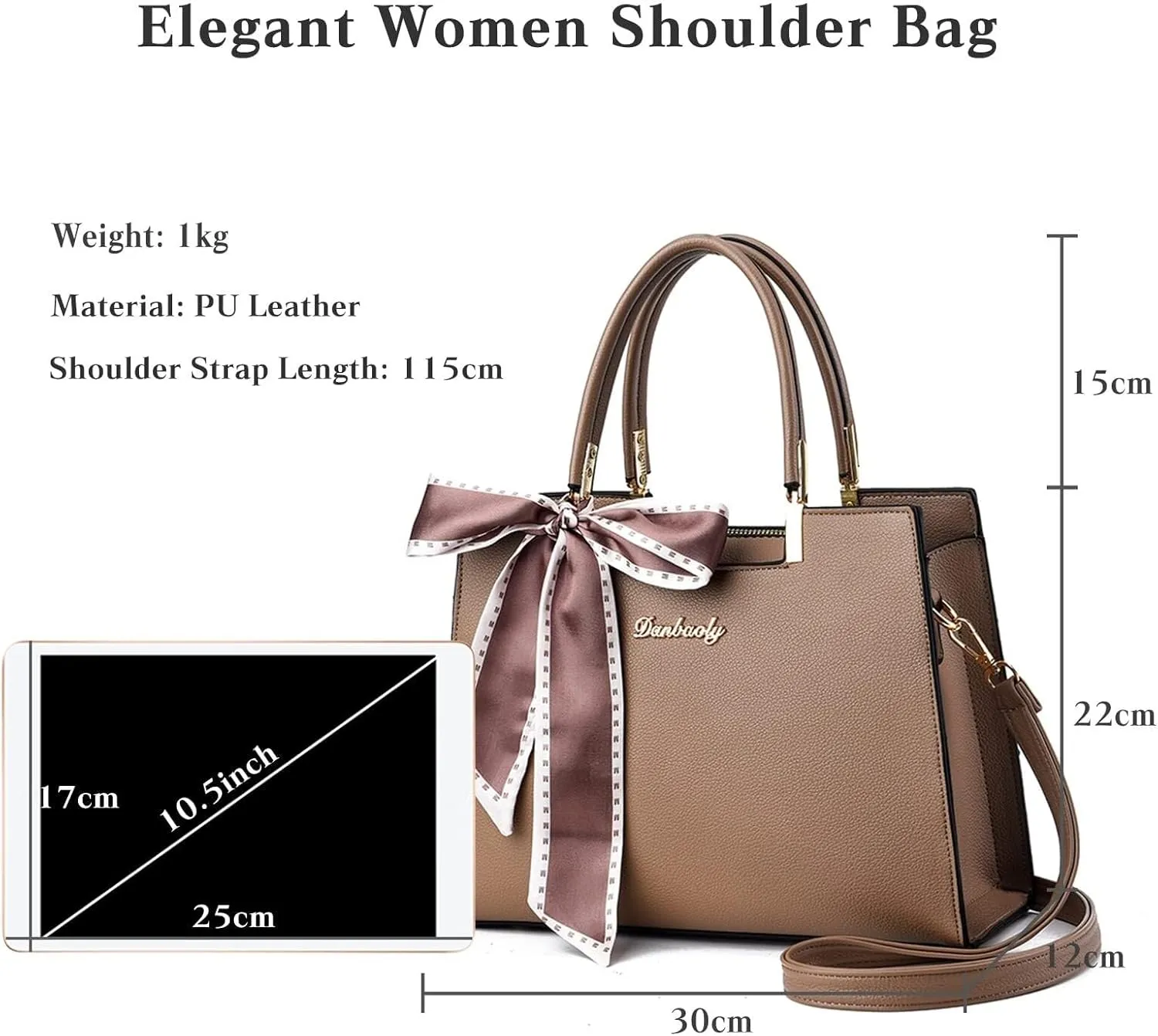 PU Leather Shoulder Womens Lightweight Top Handle Crossbody Messenger for Work Travel Roomy Fashion Totes Handbag