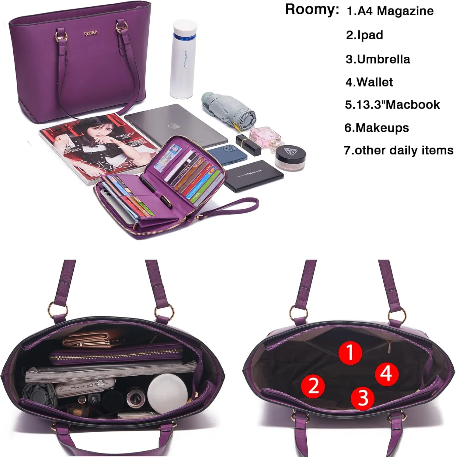 Purses And Wallets Set For Women Work Tote Satchel Handbags Shoulder Bag Top Handle Totes Purse With Matching Wallet