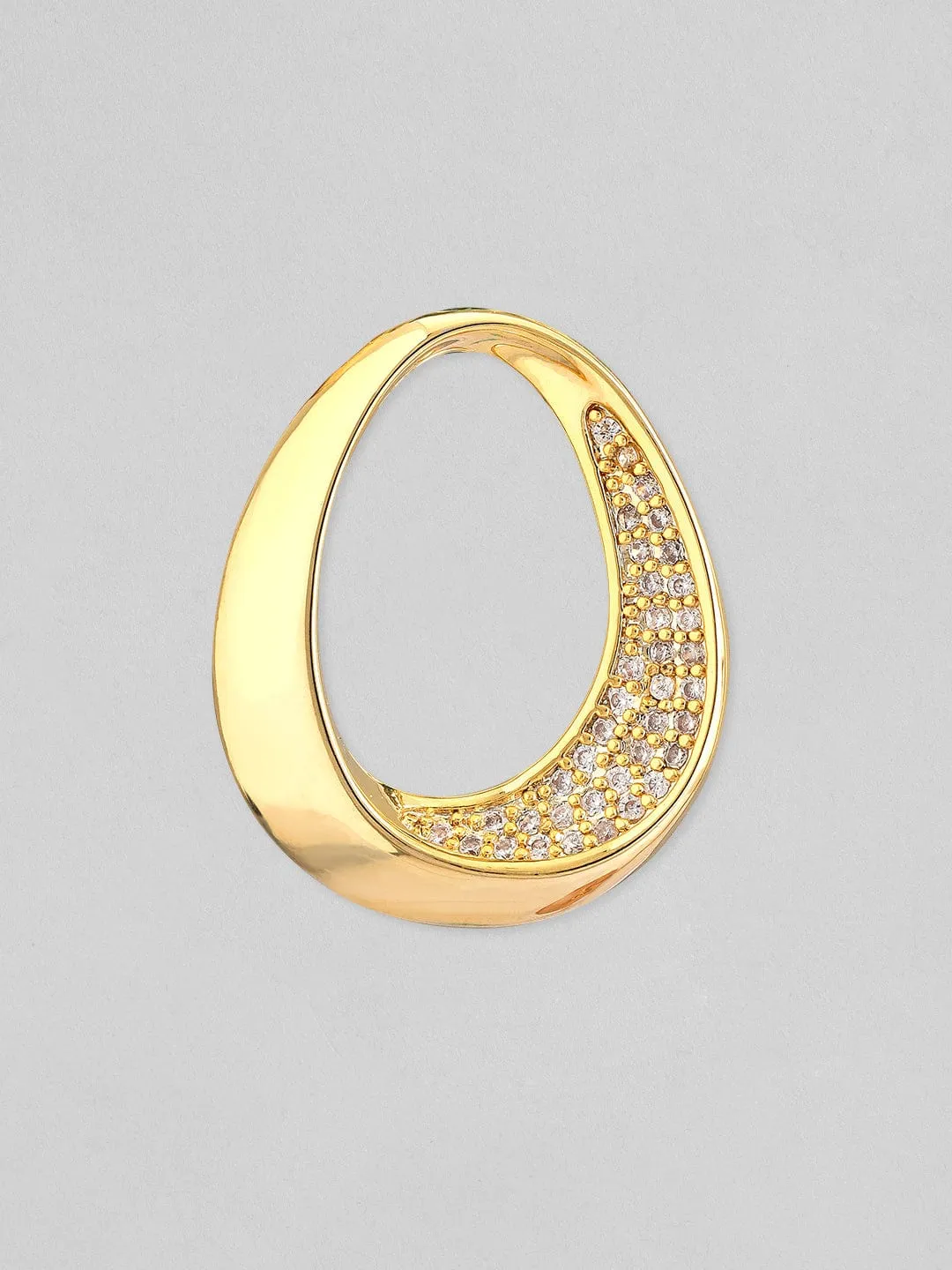 Rubans Voguish 18K Gold Plated Waterproof Stud Zircon Stones In Pave Set Earrings.