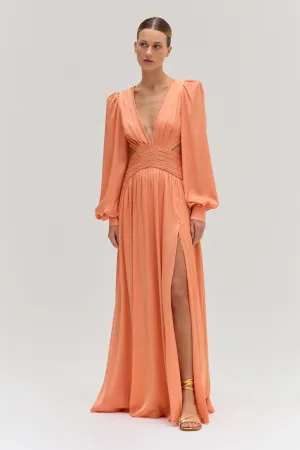 SATIN SUNSET LONG SLEEVE GOWN