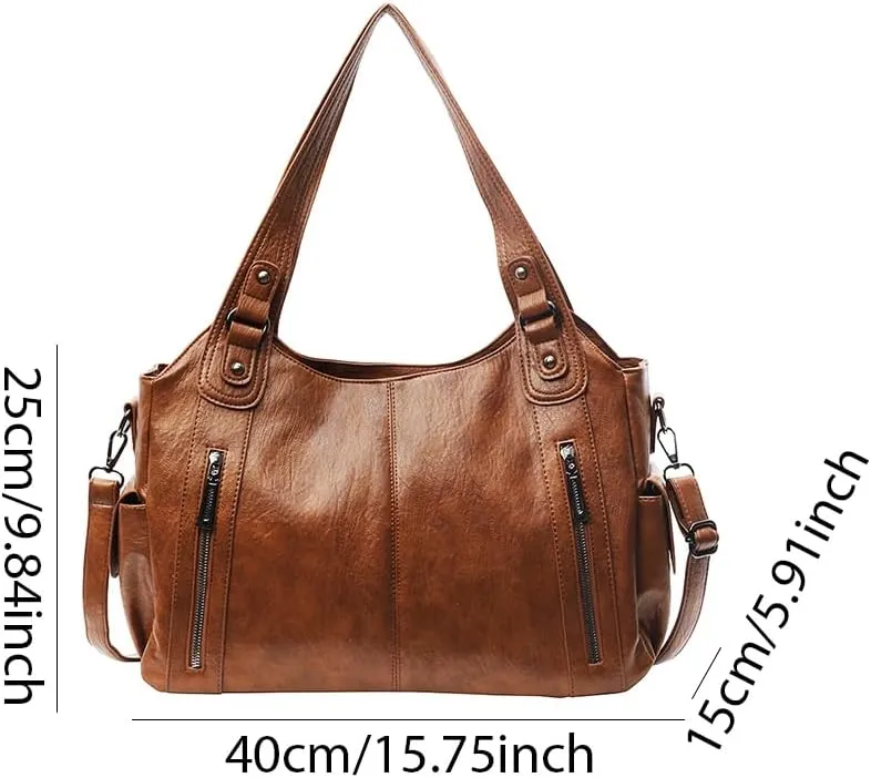 Shoulder Bags Vegan PU Leather Concealed Carry Purse for Women Crossbody Bag Multi Pockets Hobo Handbags