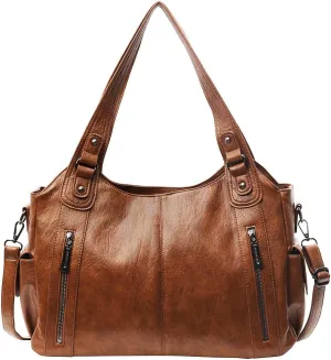 Shoulder Bags Vegan PU Leather Concealed Carry Purse for Women Crossbody Bag Multi Pockets Hobo Handbags