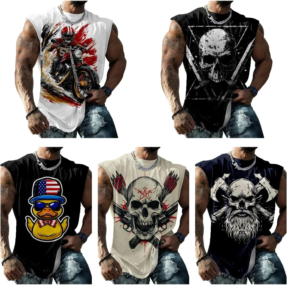 Sleeveless T Shirts for Men Muscle Tank Top Summer Funny Bodybuilder Workout Gym Tank Tops Comfy Tank Tops