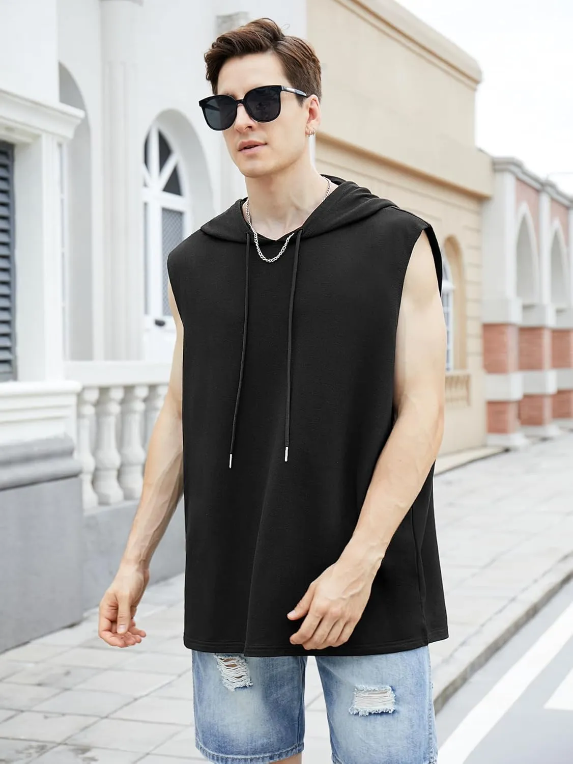 SOLY HUX Men's Plus Size Sleeveless Hooded Tank Tops Summer Hoodies Vest Muscle Gym Big and Tall Tops