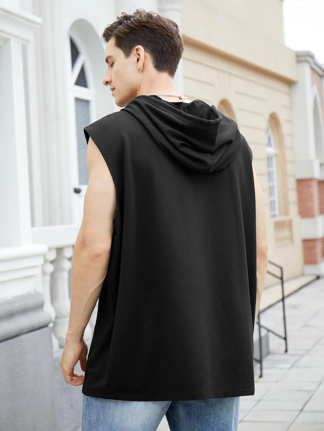 SOLY HUX Men's Plus Size Sleeveless Hooded Tank Tops Summer Hoodies Vest Muscle Gym Big and Tall Tops