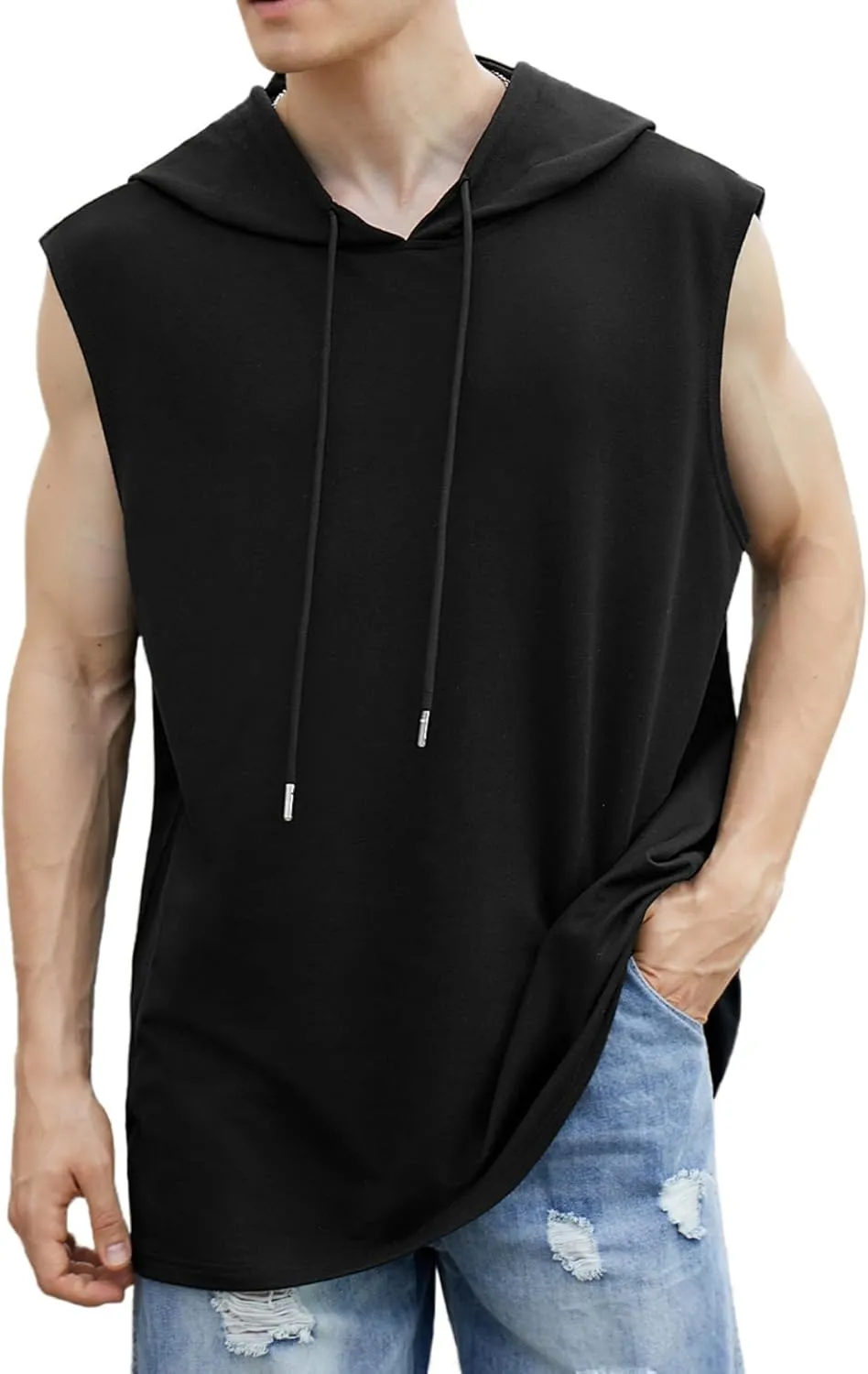 SOLY HUX Men's Plus Size Sleeveless Hooded Tank Tops Summer Hoodies Vest Muscle Gym Big and Tall Tops