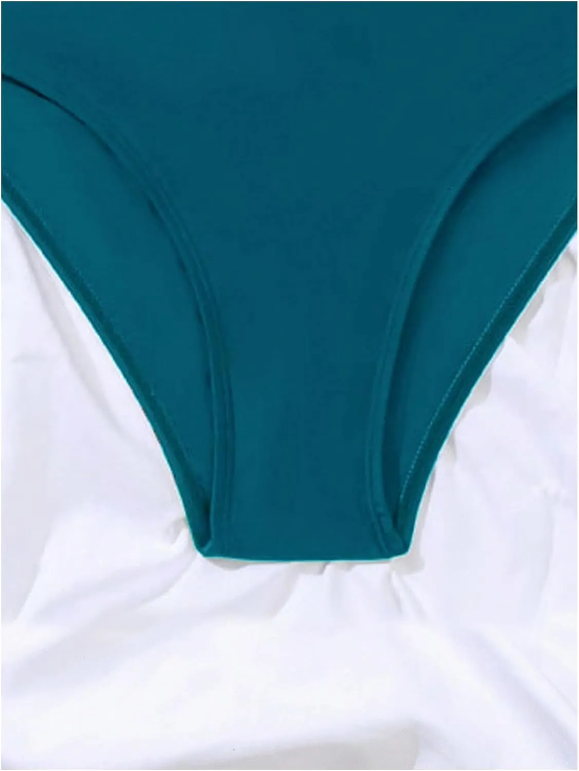 SOLY HUX Women's One Piece Swimsuit Bathing Suit Deep V Neck Halter Tie Back Swimwear