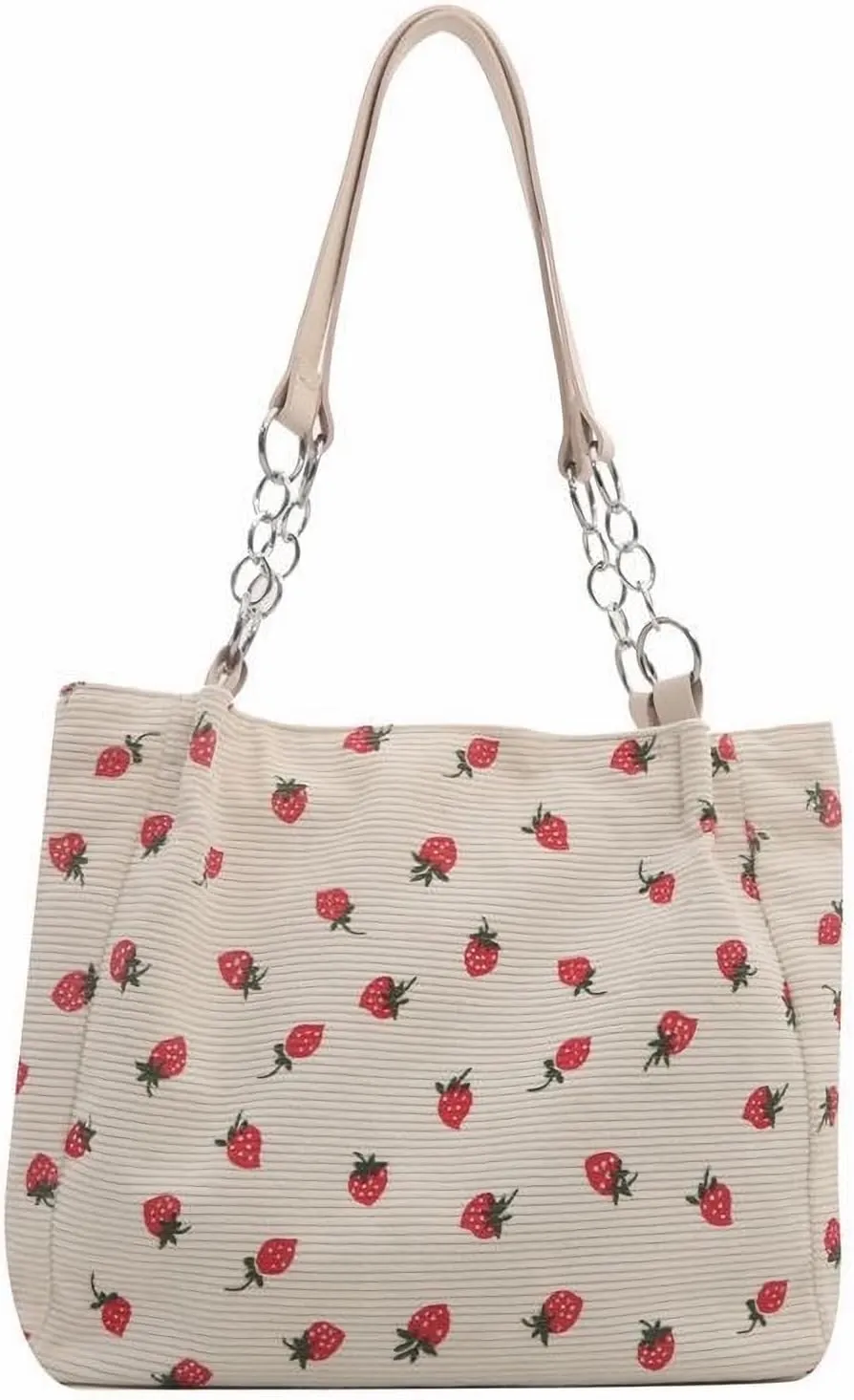 Strawberry Tote Bag Cute Aesthetic Canvas Tote Bag for Women Cloth Cotton Totes Bag for Work Beach Shopping Gift