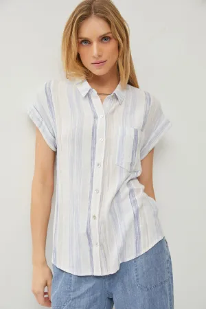 Stripe Button Down Top