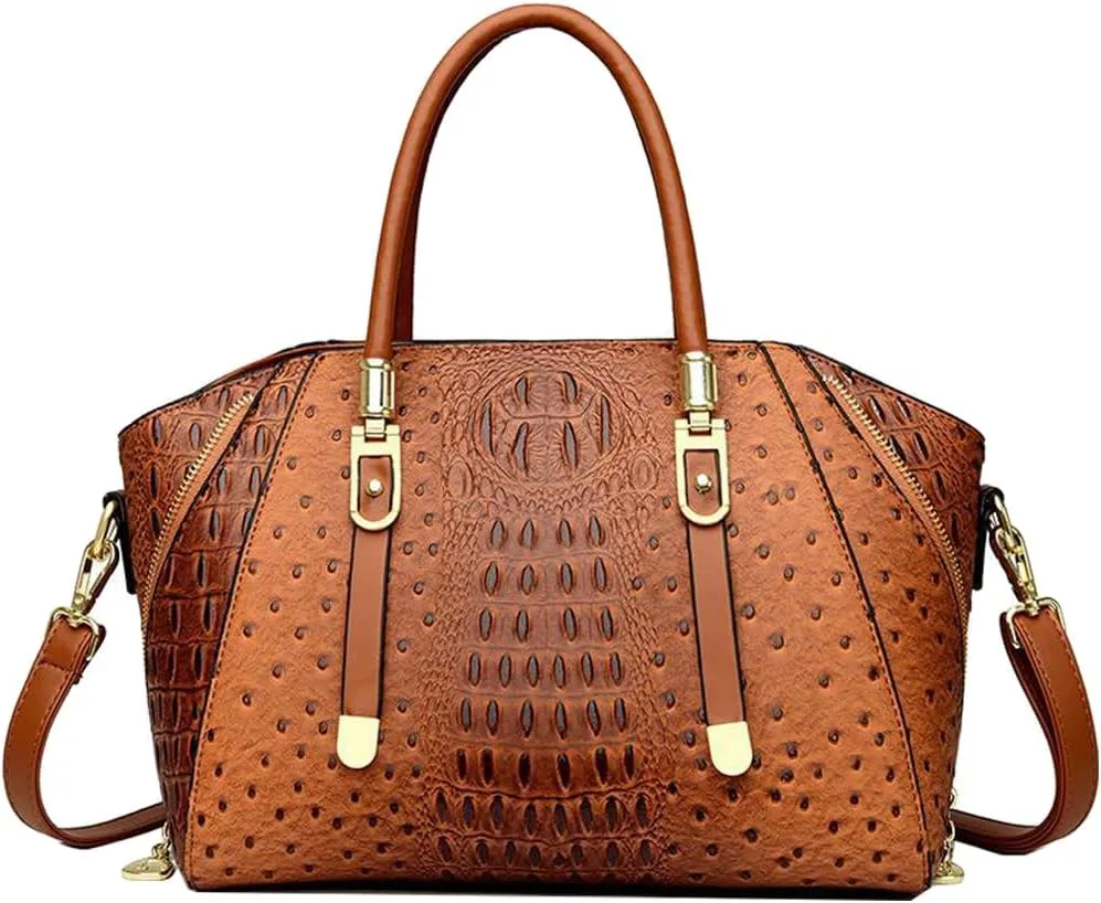 Stylish Handbags for Women PU Leather Satchel Bags Shoulder Bag Top Handle Handbag Ladies Work Purse Zipper Totes