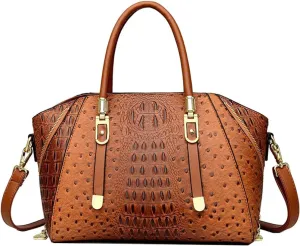 Stylish Handbags for Women PU Leather Satchel Bags Shoulder Bag Top Handle Handbag Ladies Work Purse Zipper Totes