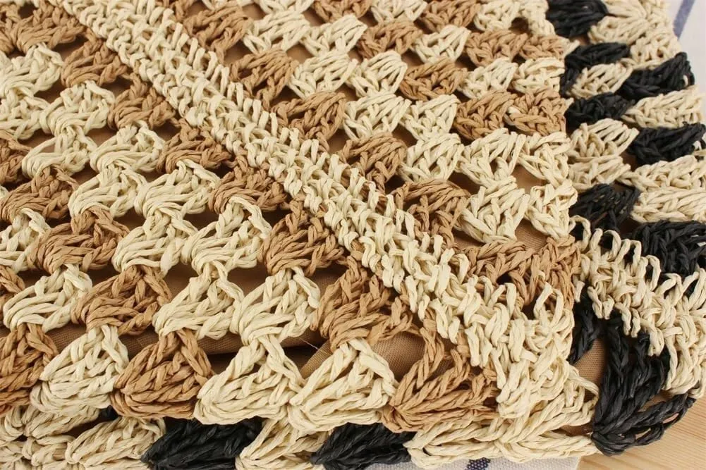 Summer Beach Straw Hand-woven Hobo & Shoulder Rattan Totes for Women Top Handle Handbags and Clutch Purses