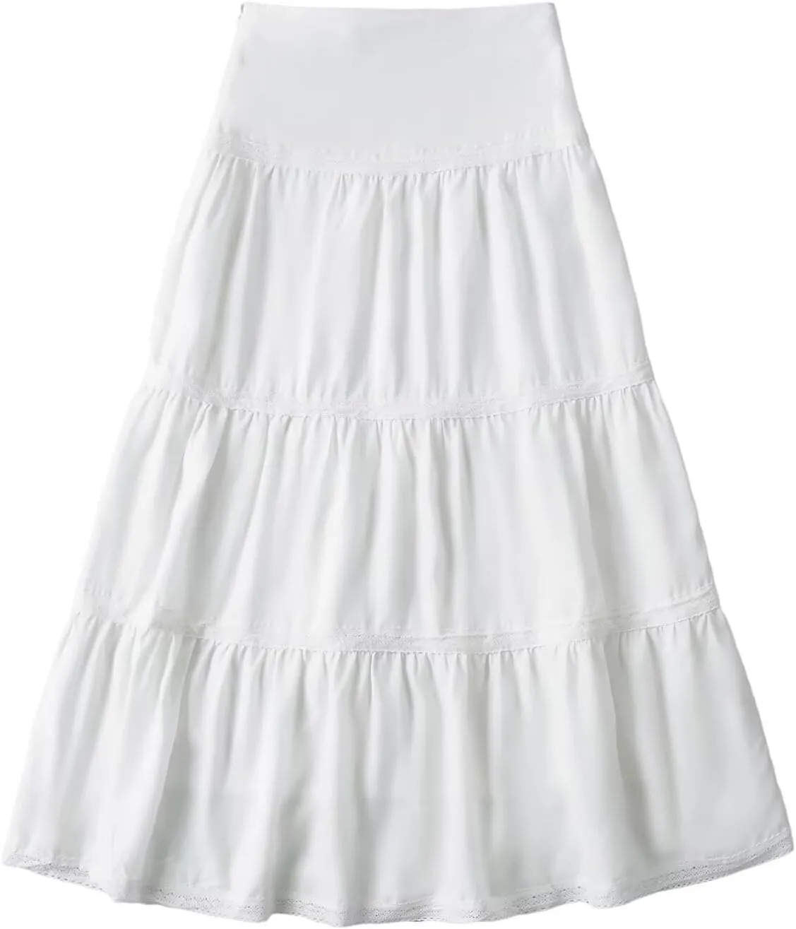 Summer Boho Maxi Skirt for Women 2025 Trendy Elastic Waist Pleated Tiered Skirts Casual Flowy A Line Beach Skorts