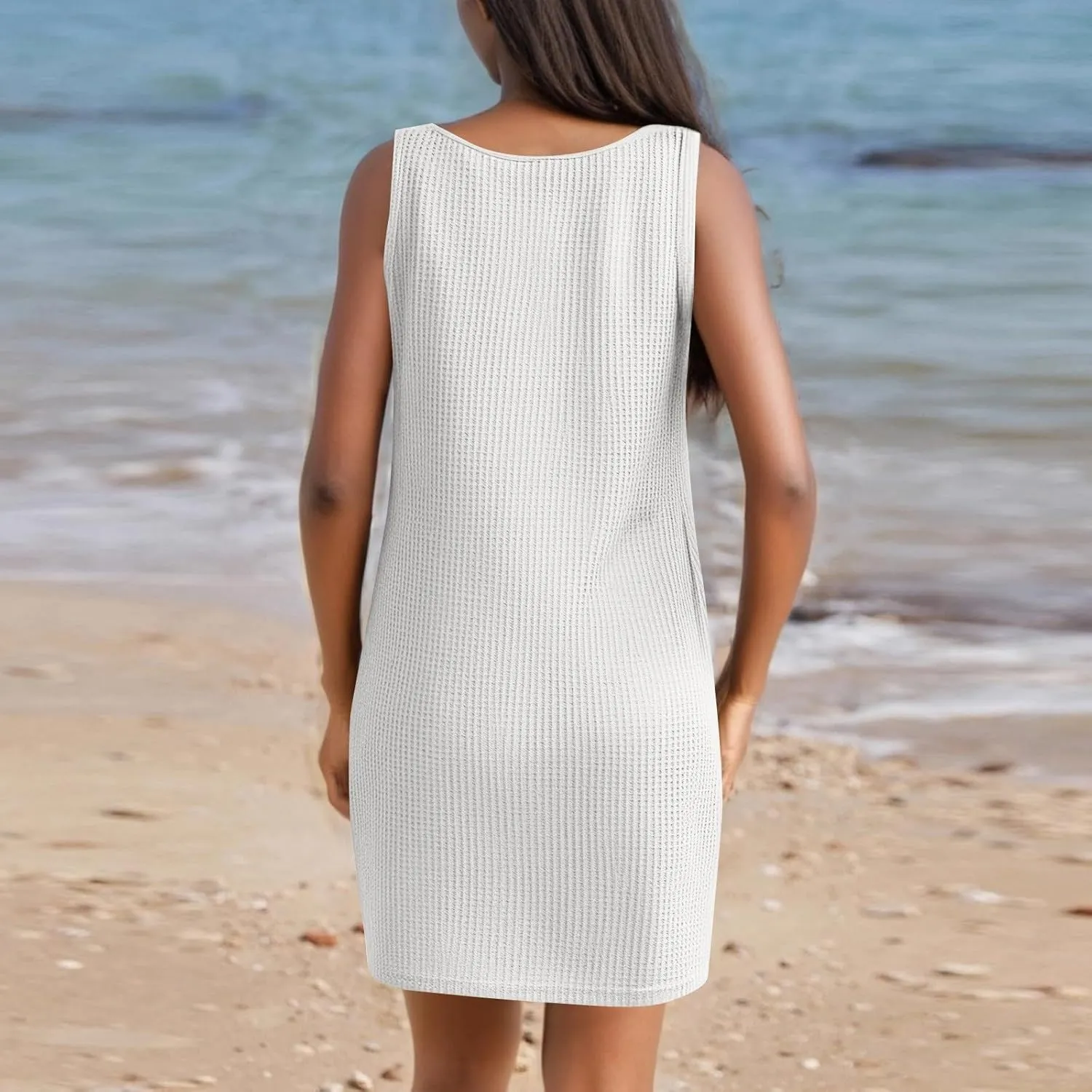 Summer Dresses for Women 2025 Sleeveless Beach Swimsuit Coverup Boho Sundress Twisted Tank Mini Dress Vacation Outfits