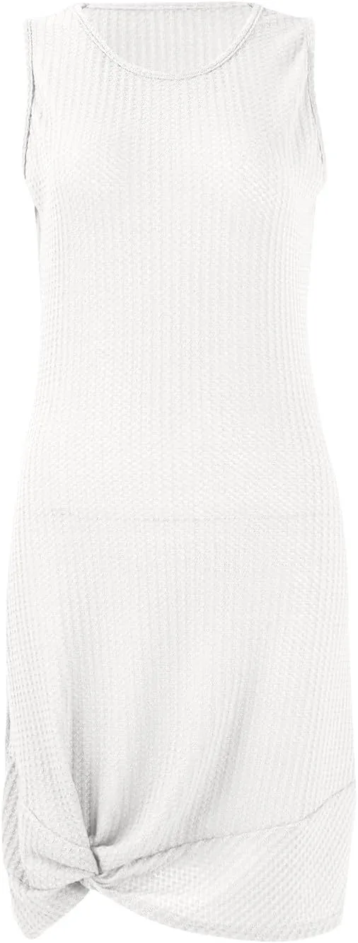 Summer Dresses for Women 2025 Sleeveless Beach Swimsuit Coverup Boho Sundress Twisted Tank Mini Dress Vacation Outfits