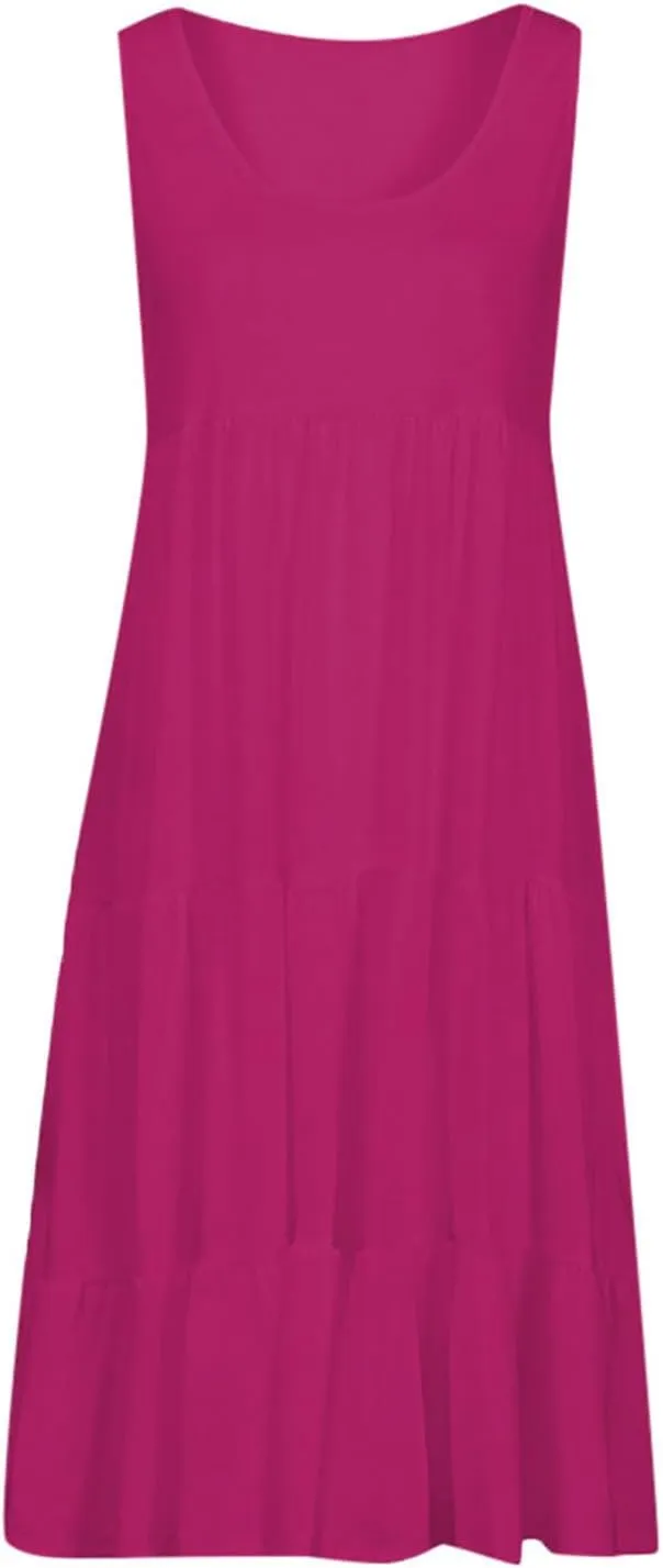 Summer Dresses for Women Plus Size Beach Dress Casual Sundresses Sexy Sleeveless Babydoll Dress Flowy Midi Dresses