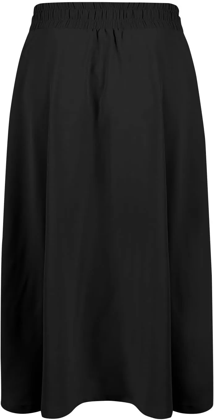 Summer Midi Skirts for Women 2025 Vacation Flowy Beach Skirt Drawstring High Waisted A-Line Boho Skirt with Pockets