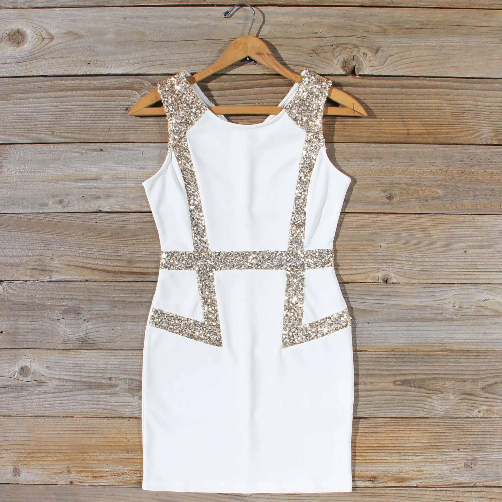 Sunset Stars Dress in White