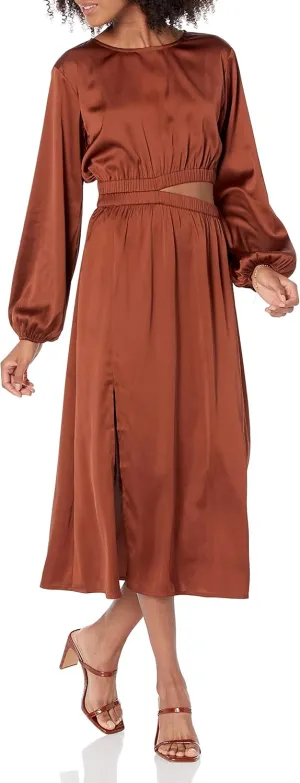 The Drop Women's Jacob Long Sleeve Cut Out Midi Dress