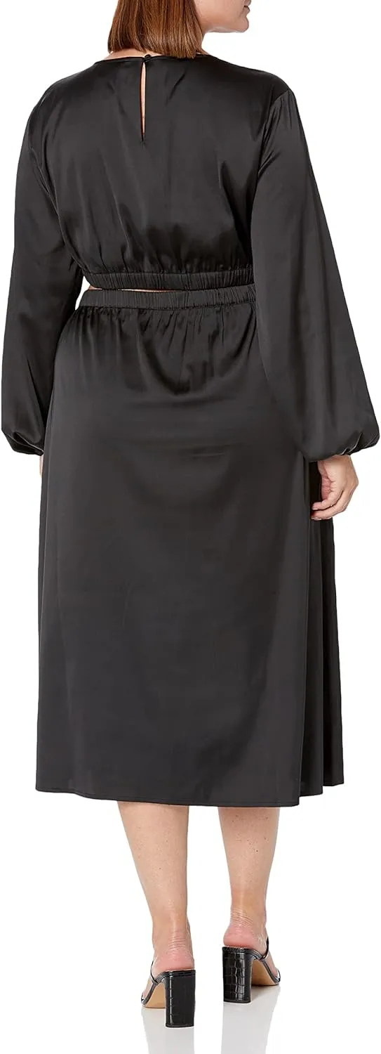 The Drop Women's Jacob Long Sleeve Cut Out Midi Dress
