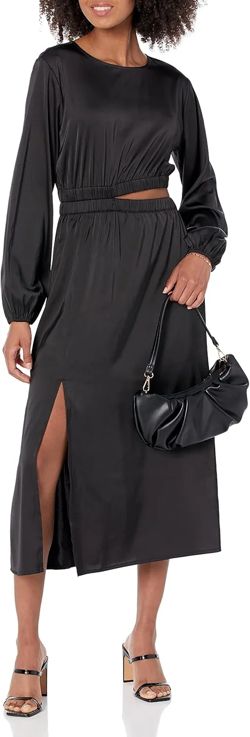 The Drop Women's Jacob Long Sleeve Cut Out Midi Dress