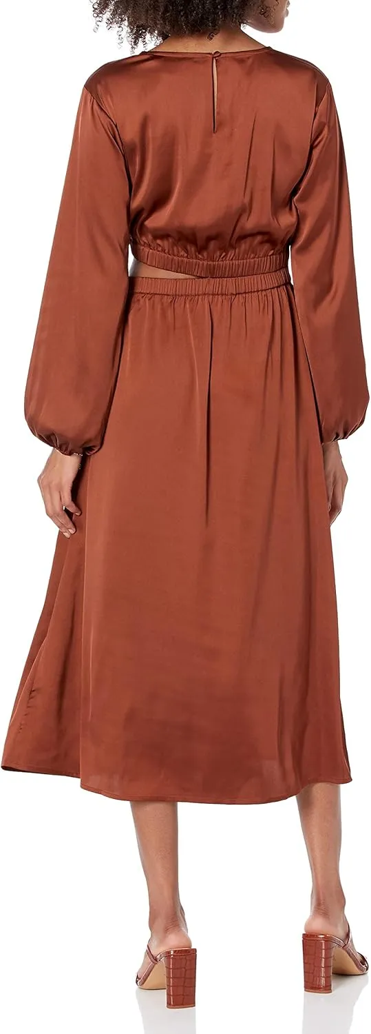 The Drop Women's Jacob Long Sleeve Cut Out Midi Dress