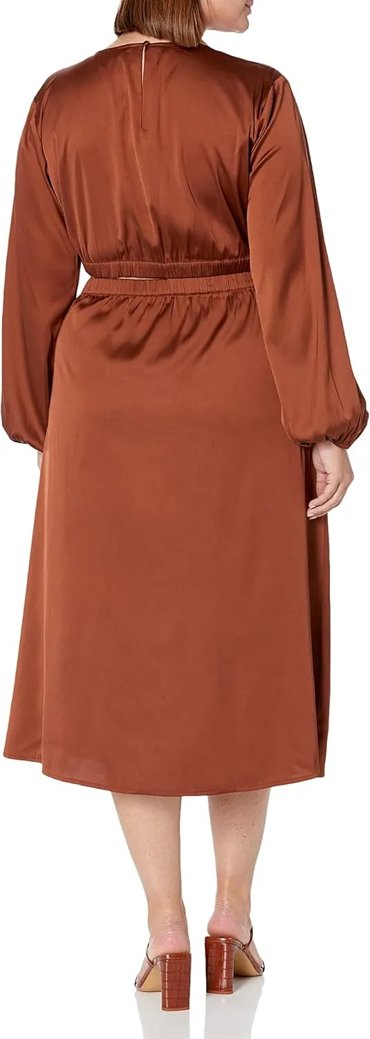 The Drop Women's Jacob Long Sleeve Cut Out Midi Dress