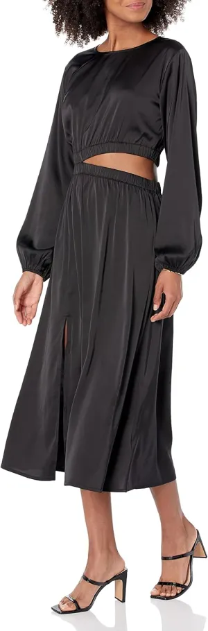 The Drop Women's Jacob Long Sleeve Cut Out Midi Dress