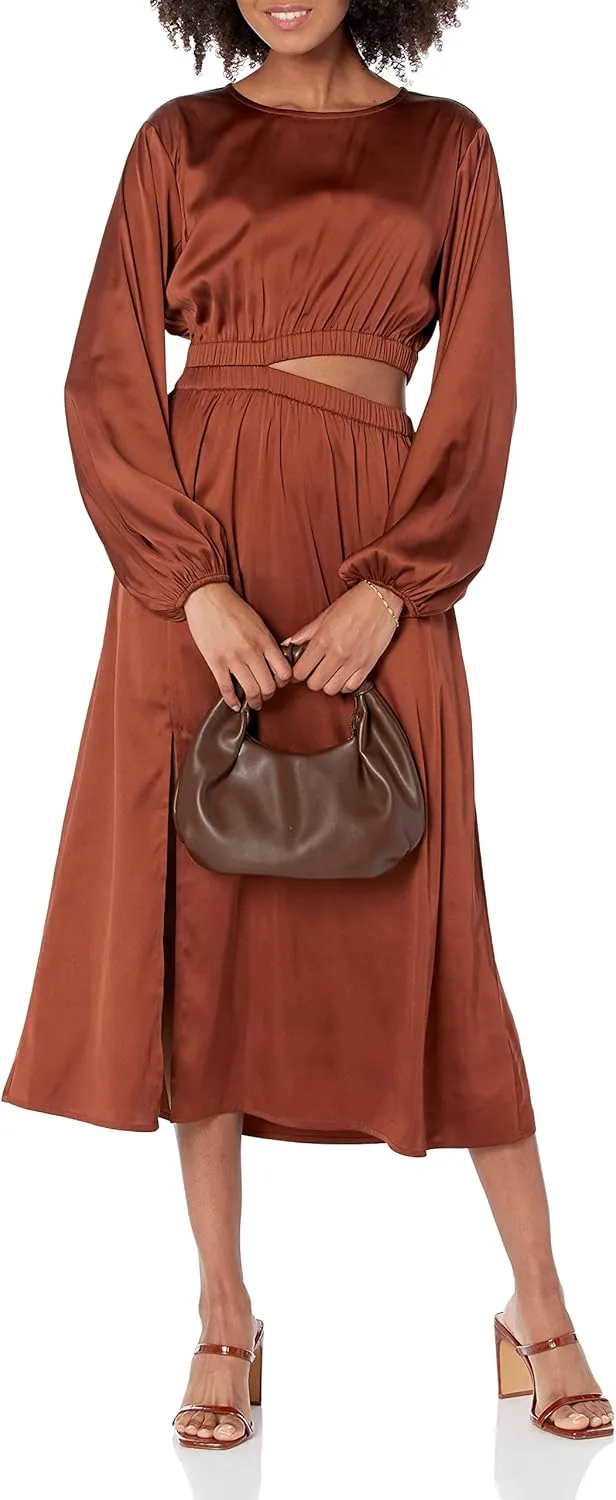 The Drop Women's Jacob Long Sleeve Cut Out Midi Dress