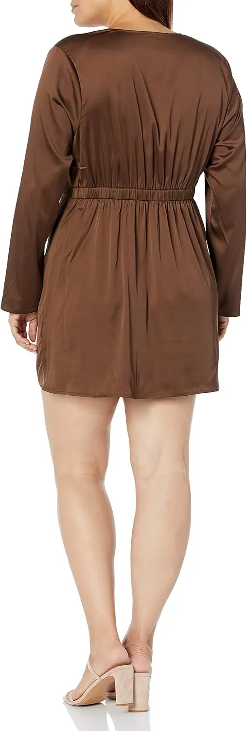 The Drop Women's Tate Twist-Front Deep V-Neck Mini Dress