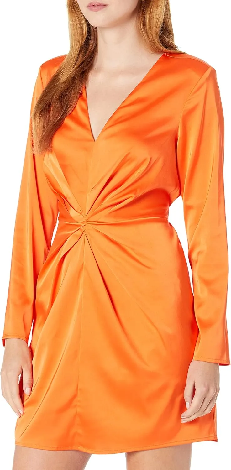 The Drop Women's Tate Twist-Front Deep V-Neck Mini Dress