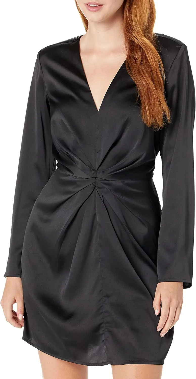 The Drop Women's Tate Twist-Front Deep V-Neck Mini Dress
