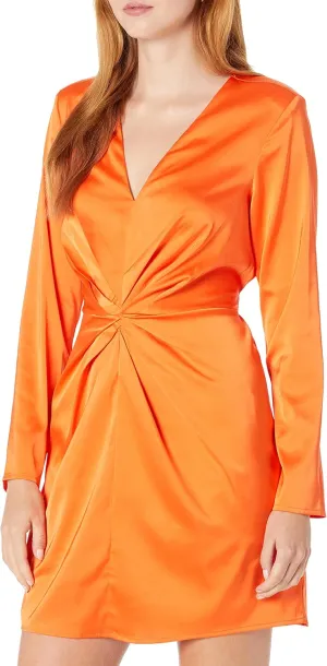 The Drop Women's Tate Twist-Front Deep V-Neck Mini Dress