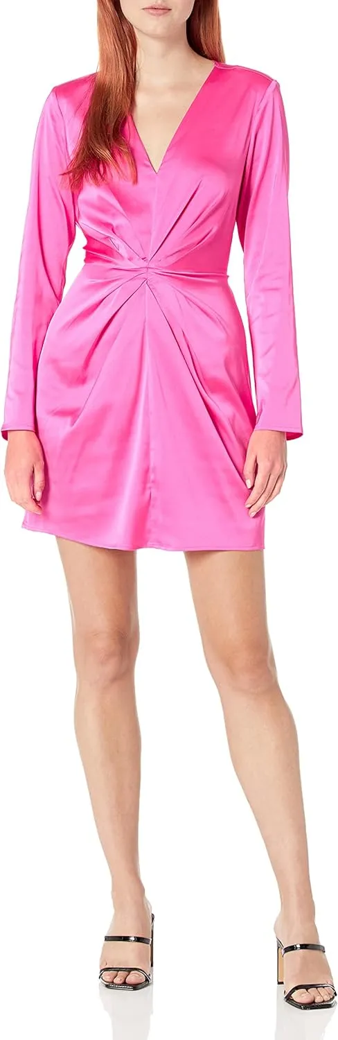 The Drop Women's Tate Twist-Front Deep V-Neck Mini Dress