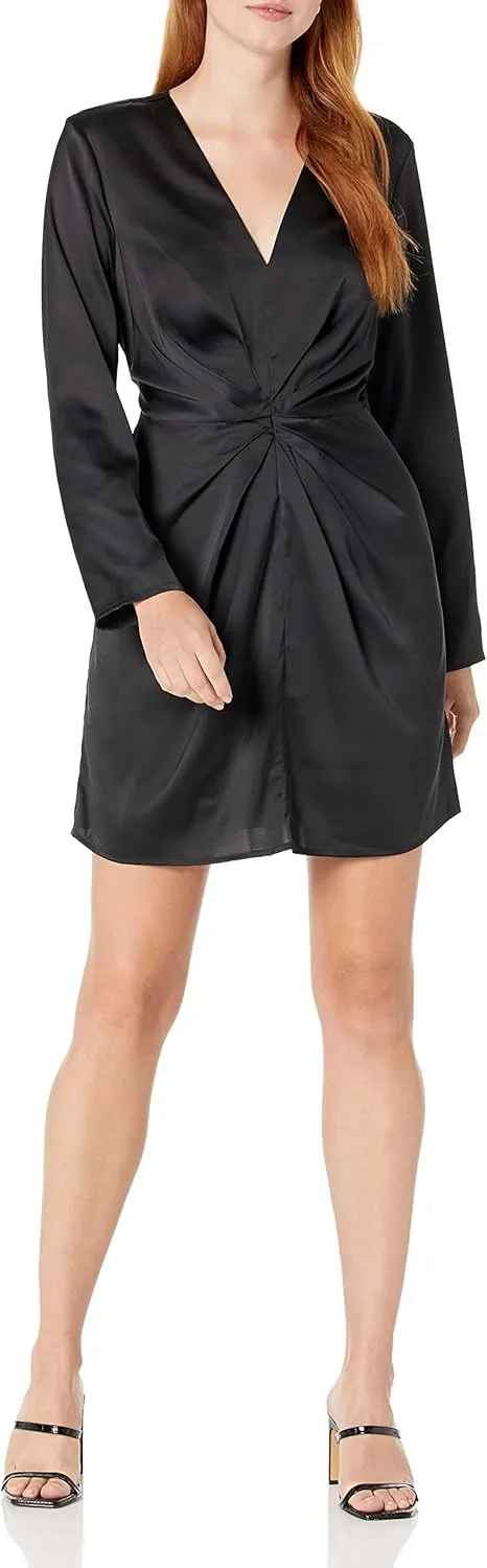 The Drop Women's Tate Twist-Front Deep V-Neck Mini Dress