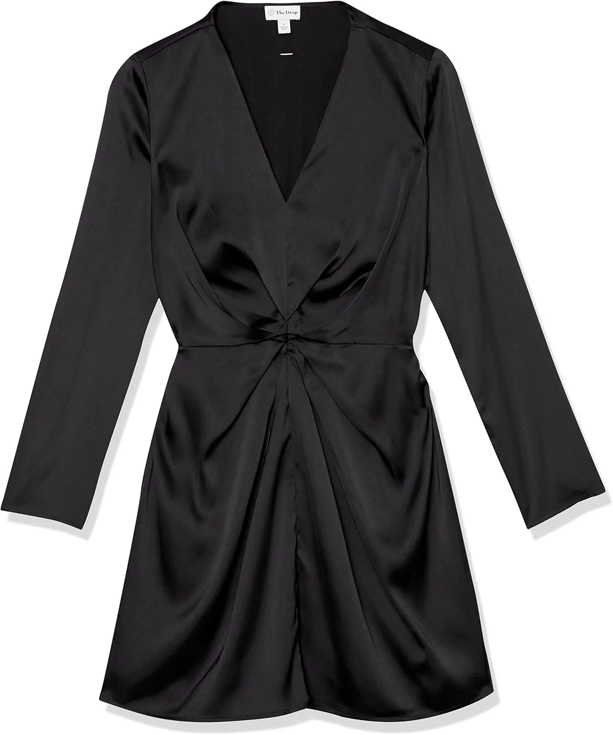 The Drop Women's Tate Twist-Front Deep V-Neck Mini Dress