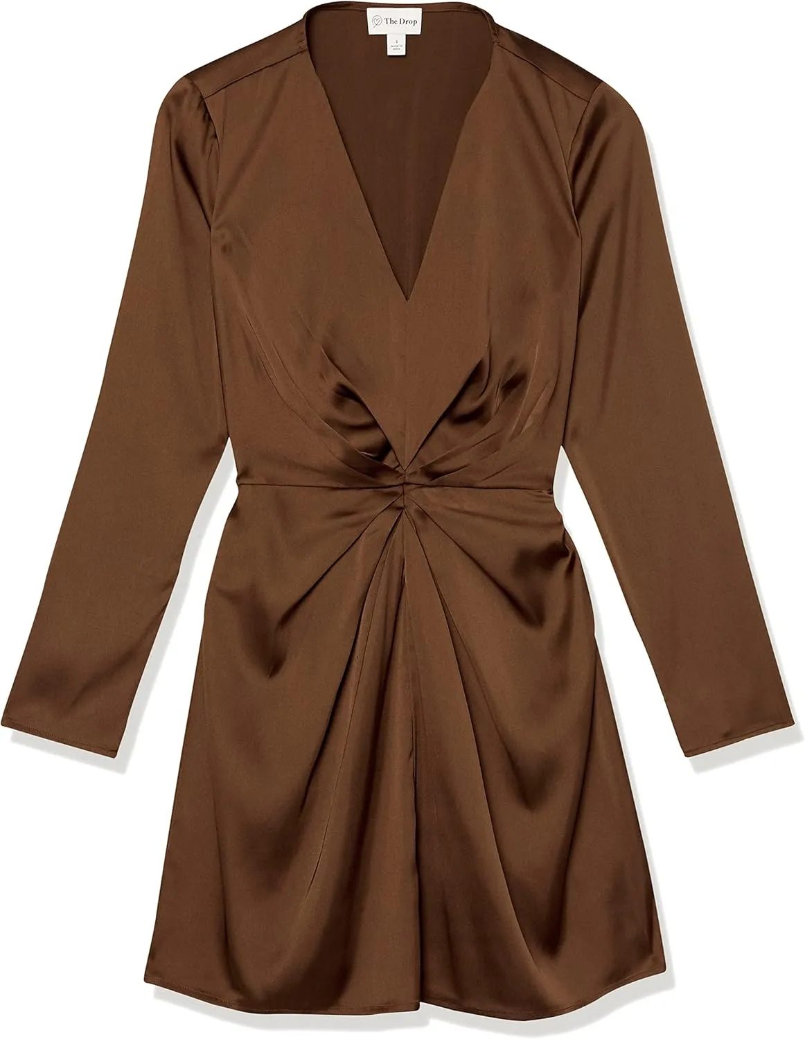 The Drop Women's Tate Twist-Front Deep V-Neck Mini Dress