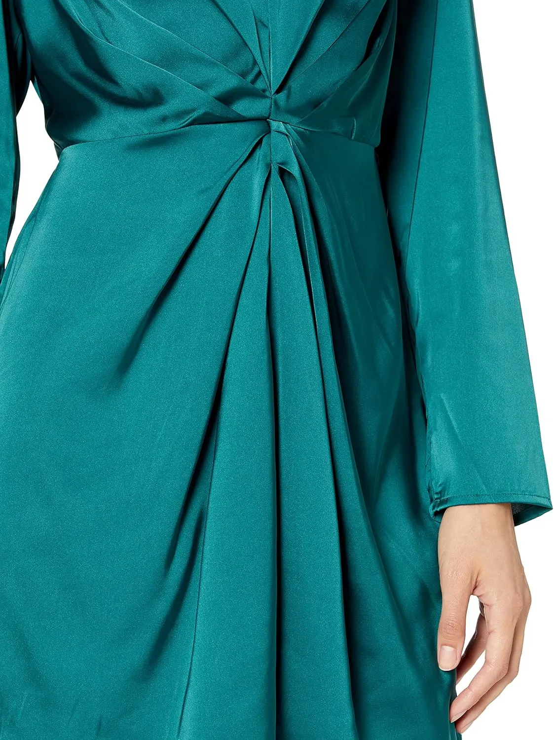 The Drop Women's Tate Twist-Front Deep V-Neck Mini Dress