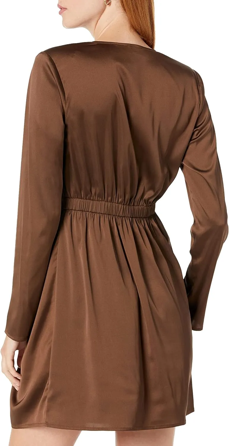 The Drop Women's Tate Twist-Front Deep V-Neck Mini Dress