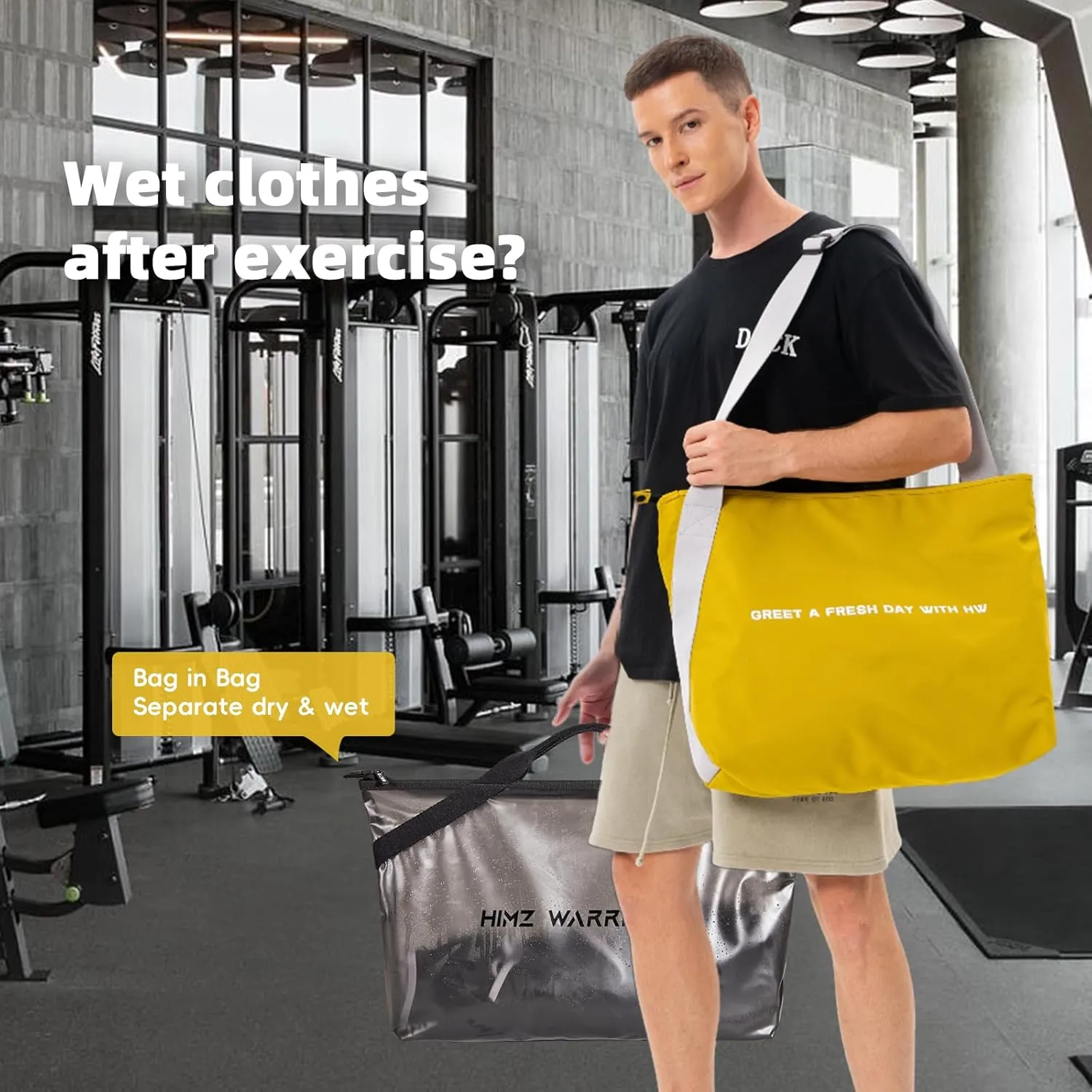 Travel Totes Bag Large Gym Tote Crossbody Hobo with Detachable Laptop Bag for Work Sport Beach