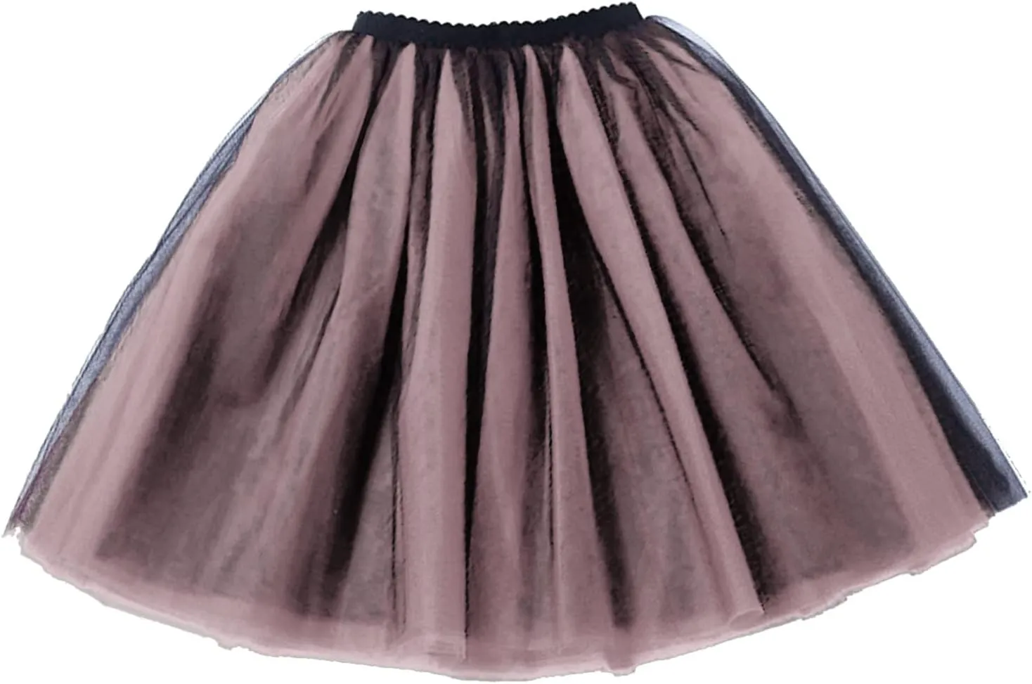 Tutu Skirt Women's Knee Length 6-Layered Wedding Party Wrap Skirt Black Tulle