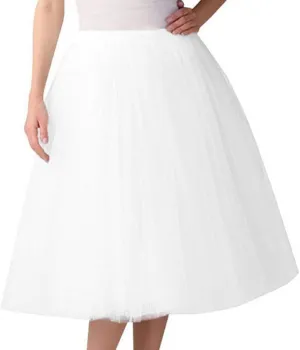 Tutu Skirts Women Classic Layered Midi Tutu Skirt A-line Pleated Princess Skirts Vintage Ballet Dance Skirts