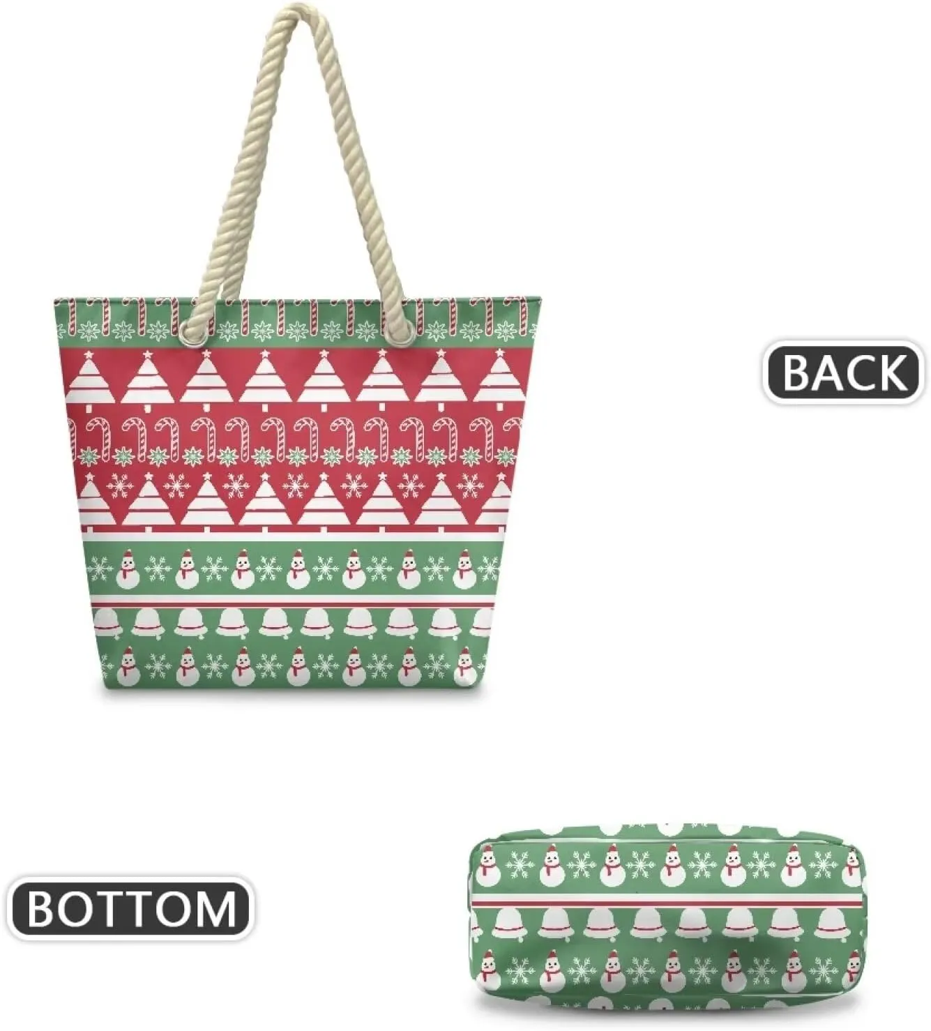 Vacation Beach Bag for Ladiess Women Medium Casual Travel Tote Bag Swim Pool Totes Bag with Hemp Rope Handle