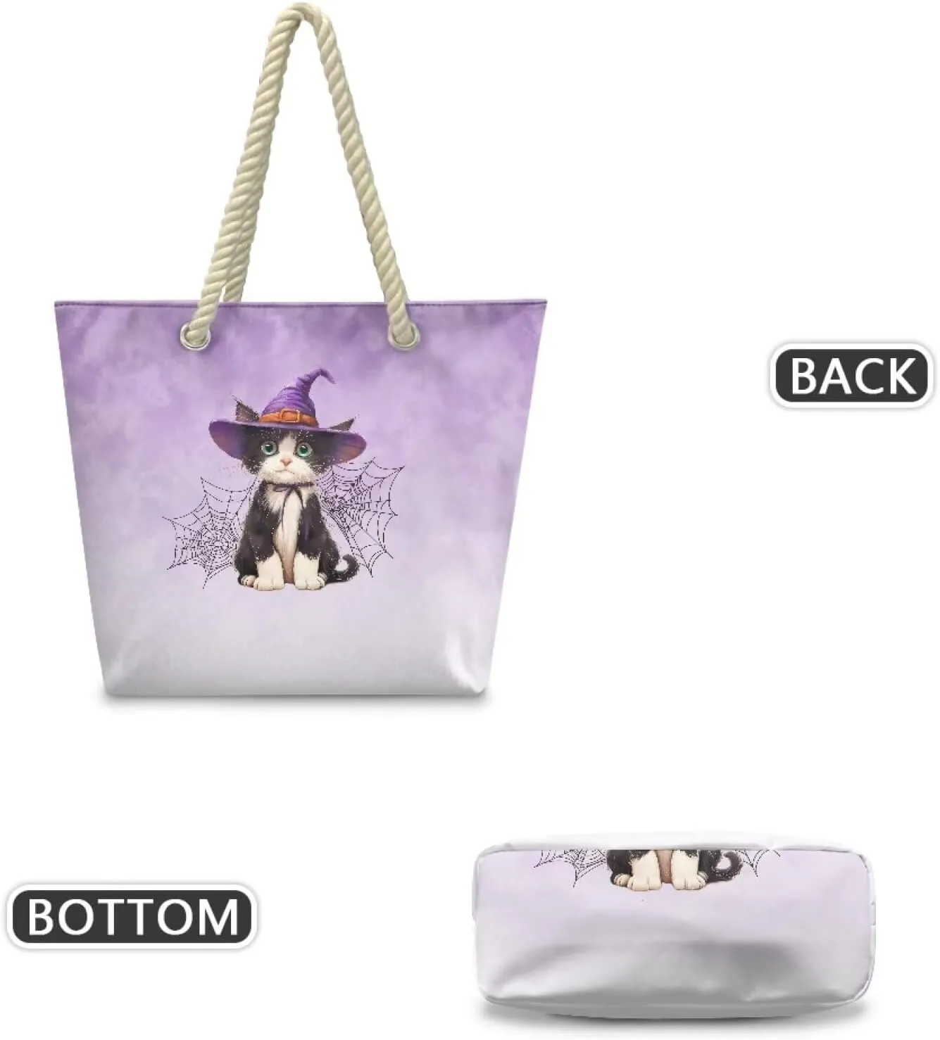 Vacation Beach Bag for Ladiess Women Medium Casual Travel Tote Bag Swim Pool Totes Bag with Hemp Rope Handle