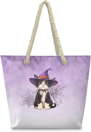 Vacation Beach Bag for Ladiess Women Medium Casual Travel Tote Bag Swim Pool Totes Bag with Hemp Rope Handle